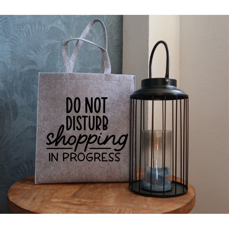 Felt bag: Do not disturb, shopping in progress