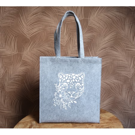 Felt bag: Wildflower Leopard