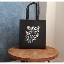 Felt bag: Wildflower Leopard