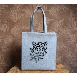 Felt bag: Wildflower Leopard