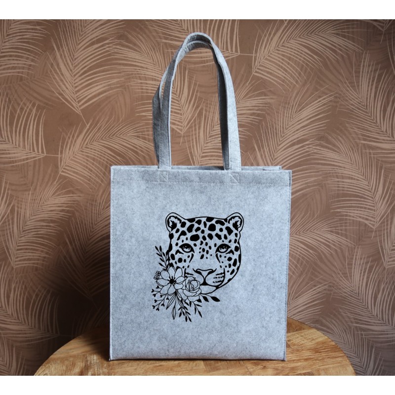 Vilten tas: Wildflower Leopard