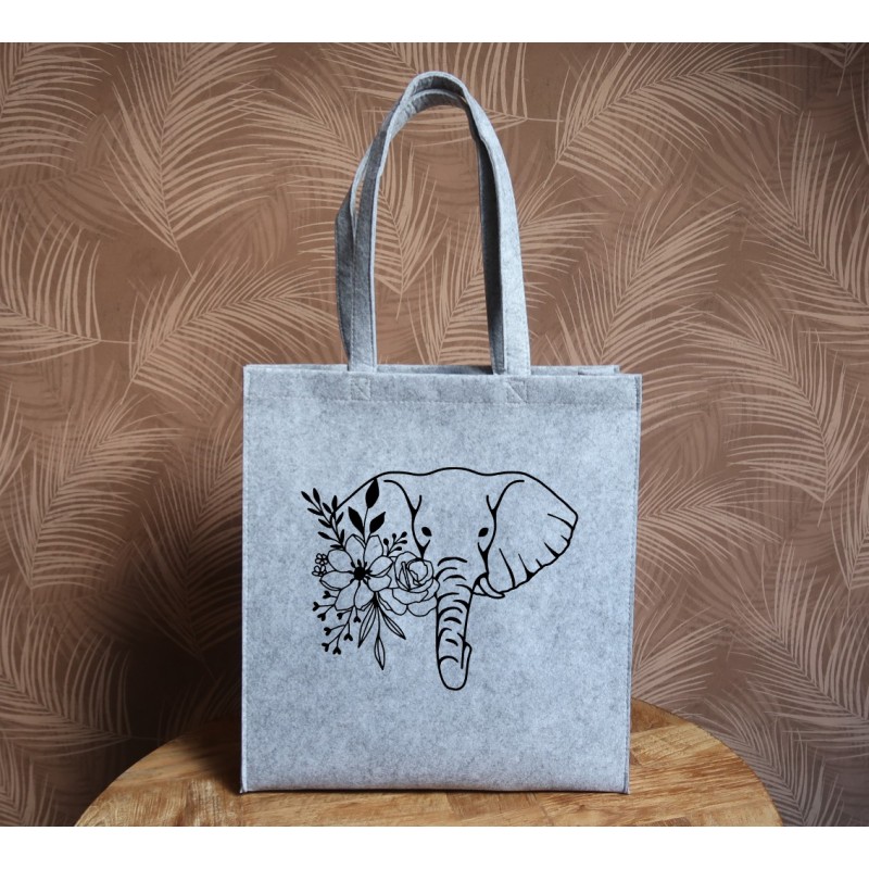 Felt bag: Wildflower Elephant