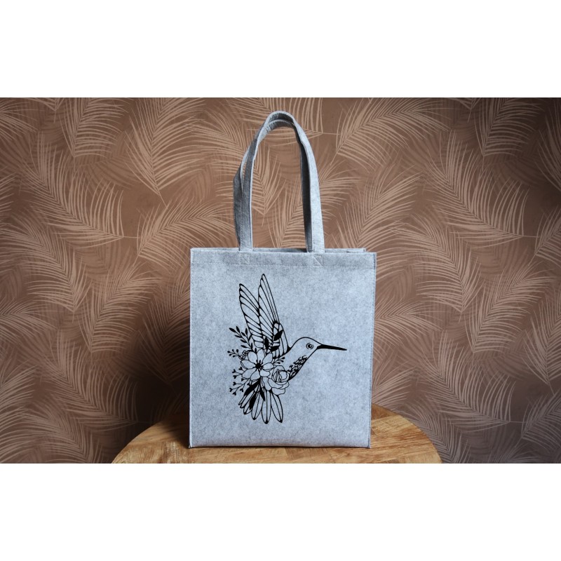 Felt bag: Wildflower Hummingbird