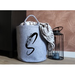 Felt basket with initial